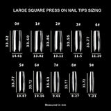 Square - Large - Full Cover - Soft Gel Nail Tips - 450pcs - Clear