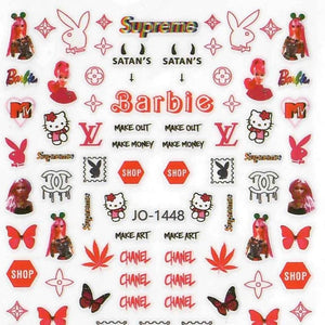 Nail Sticker - JO-1448 - Red Name Brands