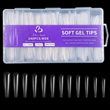 Coffin - 3XL - Half Cover - Soft Gel Nail Tips - 240pcs - Clear