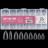 Stiletto - Medium - Full Cover - Soft Gel Nail Tips - 450pcs - Clear