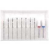 Drill Bit Set for Electric Nail File/Drill - 10pcs