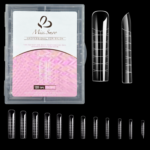 Nail Extension Re-Usable Dual Form/Mould - 120pcs - Straight