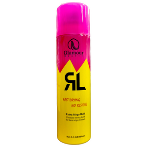 Glamour - Extra Mega Hold Spray - Fast Drying No Residue - Lace Wig Glue - 150ml