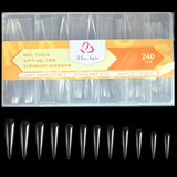 Stiletto - 3XL - Full Cover - Soft Gel Nail Tips - 240pcs - Clear