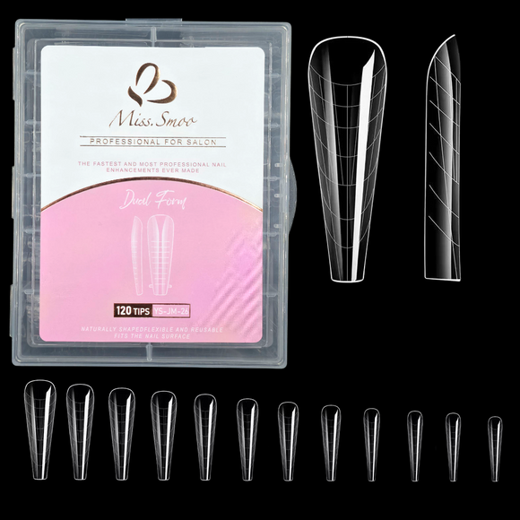 Nail Extension Re-Usable Dual Form/Mould - 120pcs - Coffin