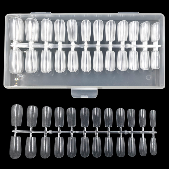 Square - Medium - Full Cover - Nail Tips - 240pcs - Clear
