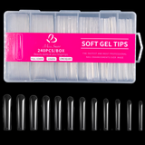 Square - 3XL - Full Cover - Soft Gel Nail Tips - 240pcs - Clear