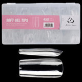 Square - Large - Full Cover - Soft Gel Nail Tips - 450pcs - Clear