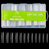 Square - 3XL - Half Cover - Soft Gel Nail Tips - 240pcs - Clear