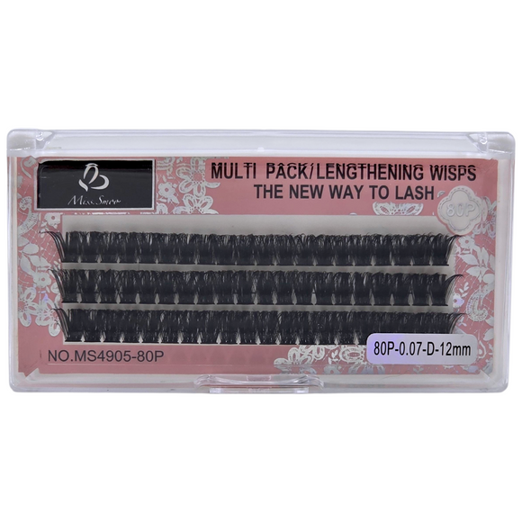 Eyelash Extension - Lengthening Wisps - 80P - 0.07D - 12mm