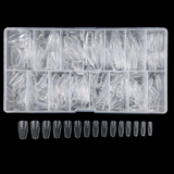 Coffin - Medium - Full Cover - Soft Gel Nail Tips - 600pcs - Clear - Box