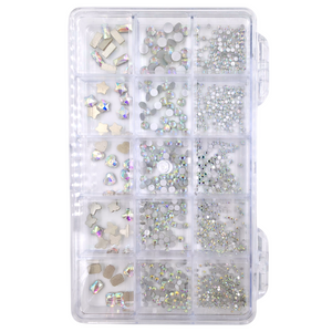 Rhinestones - Mix Sizes & Shapes - AB Silver – Madz Nail & Beauty
