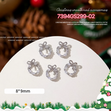 Christmas Crystal and Pearl Nail Charms - 1pc