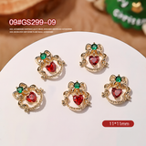 Christmas Crystal and Pearl Nail Charms - 1pc