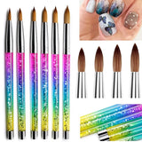 Acrylic Brush - Aqua Rainbow Glitter - Single