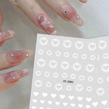 Nail Sticker - JO-2083 - White Hearts