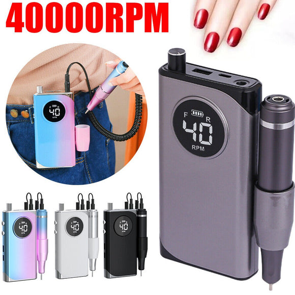 40000rpm Electric Nail File/Drill Machine UV401 - Rechargeable / Cordless / Portable