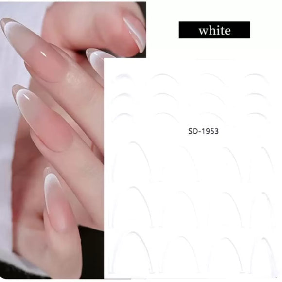 Nail Sticker - SD-1953 - French - White