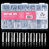 Square - Large - Full Cover - Soft Gel Nail Tips - 450pcs - Clear