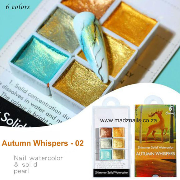 Shimmer Solid Watercolour - Autumn Whispers - 6pcs