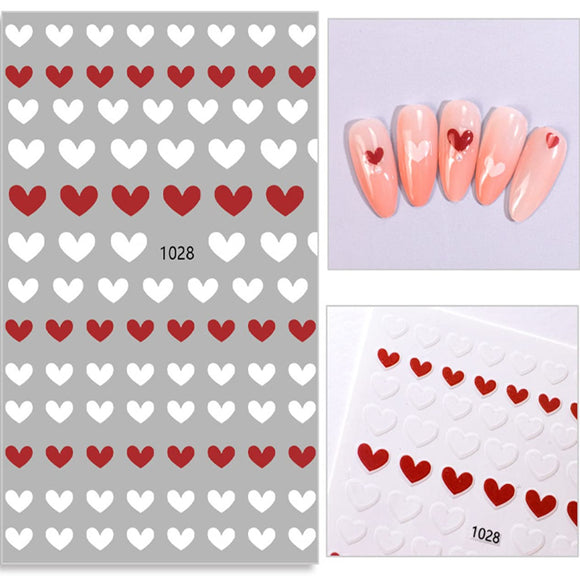 Sticker - (1028) - Red and White Heart