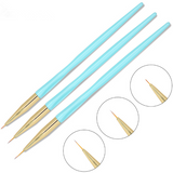 Striping Brush - Blue and Gold- 3pcs