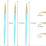 Striping Brush - Blue and Gold- 3pcs