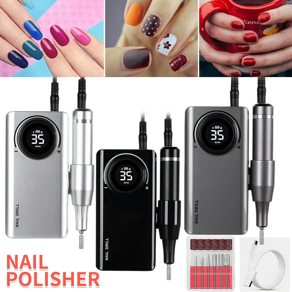 YOKE FELLOW Electric Nail Drill Machine – Professional Nail File with 12  Drill Bits for Nails 35000RPM Portable Nail Drills for Acrylic Nail Tools  for