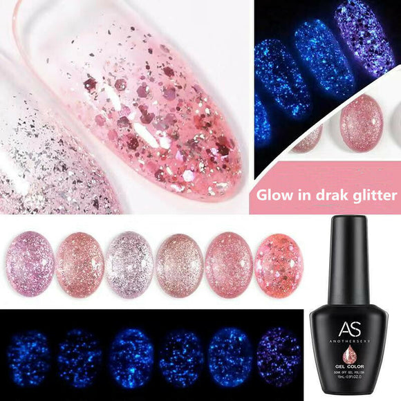 AS - UV Gel Polish - Glow In The Dark Glitter