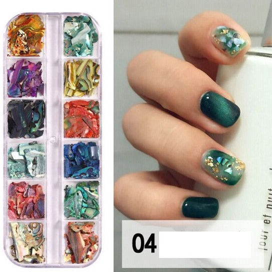 12 Grids Nail Decoration - Shell - #04