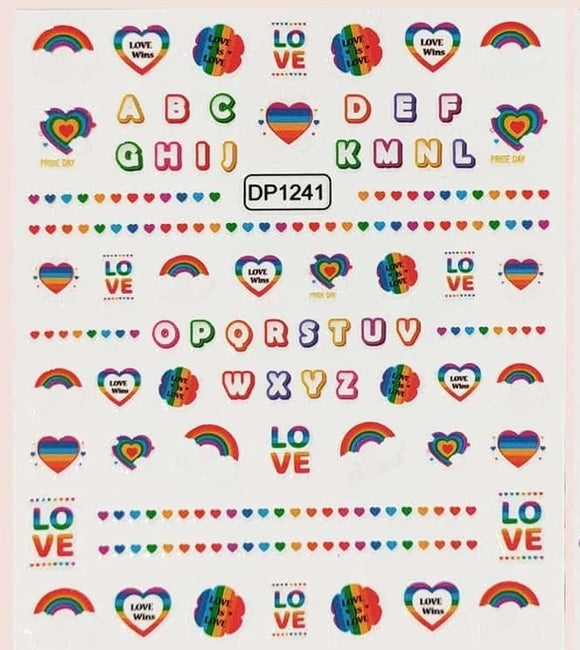 Nail Sticker - Rainbow & Alphabet