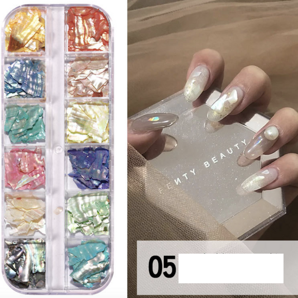 12 Grids Nail Decoration - Shell - #05