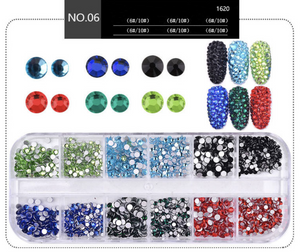 Rhinestones - Mix #06 - 12 Grids Box - 1440pcs