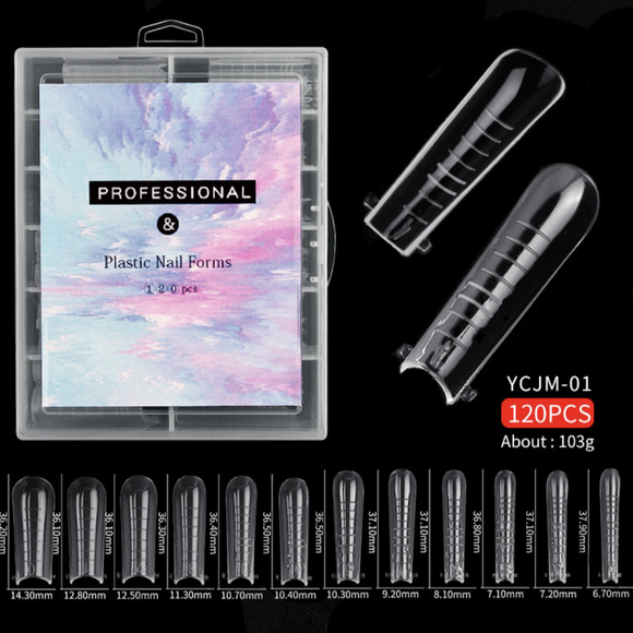Nail Extension  Re-Usable Dual Form/Mould 120pcs for Poly Gel - YCMJ-01