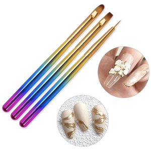 Nail Art Brush Set - 3pcs