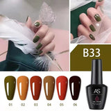 AS - UV Gel Polish - B33 (Green/Orange) Series