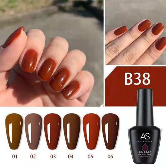 AS - UV Gel Polish - B38 - (Brown/Brunt Orange) Series
