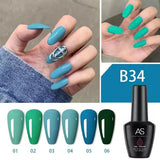 AS - UV Gel Polish - B34 / Maldives (Blue/Teal/Green/) Series