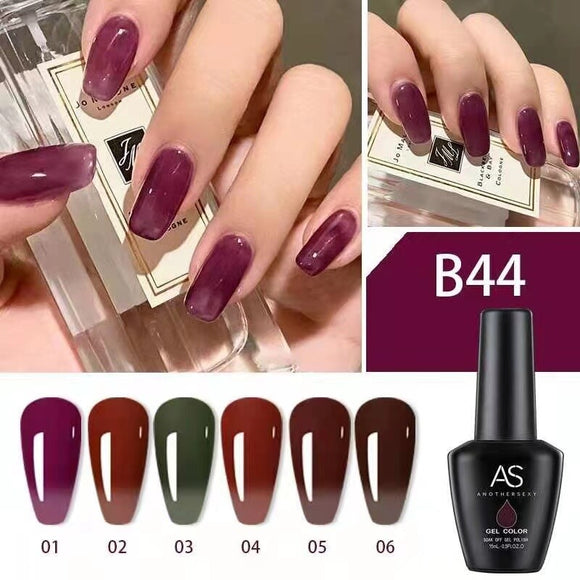 AS - UV Gel Polish - B44 - Clear/Translucent (Purple/Brown/Red) Series