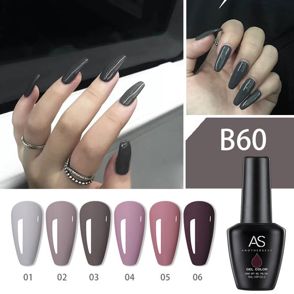 AS - UV Gel Polish - B60 (Grey/Purple/Pink) Series