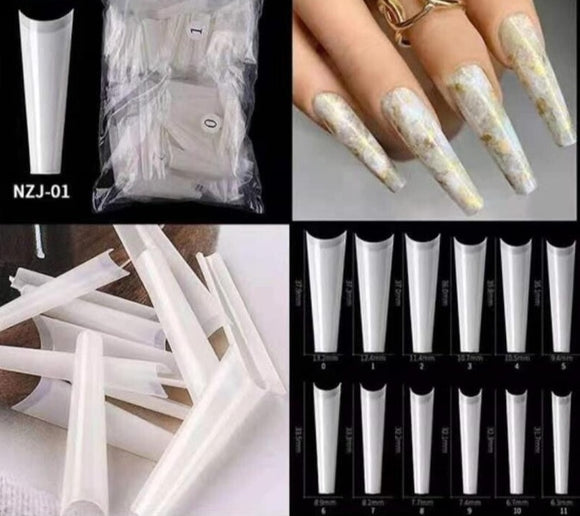 Coffin - XXXL Long Half Cover Nail Tips - 600pcs - Bag