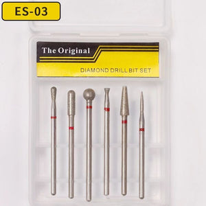 Drill Bit Set For Electric Nail File/Drill (ES-03) - 6pcs