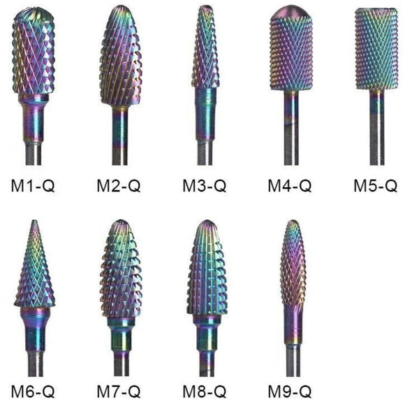 Electric Nail File/Drill Bits - Tungsten Colourful