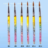 Acrylic Brush - Aqua Rainbow Glitter - Single