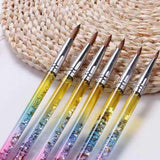 Acrylic Brush - Aqua Rainbow Glitter - Single