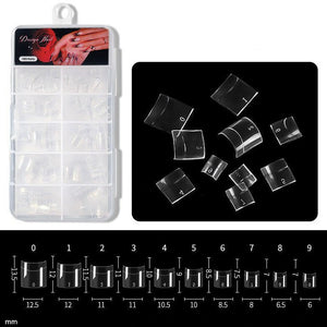 Full / Squoval - French - Short Nail Tips - 100pcs - Box - Clear