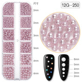 Nail Decoration - Pearl - 12 Grid