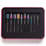 Electric Nail File/Drill Grinding Bits Set - Colourful Steel- 10pcs