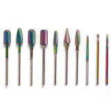 Electric Nail File/Drill Grinding Bits Set - Colourful Steel- 10pcs