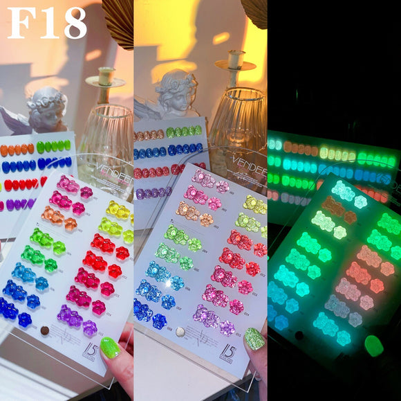 Vendeeni - UV Gel Polish/ Glow in the dark - 15pcs Set - F18